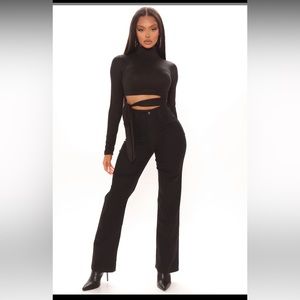 High rise straight leg black jeans